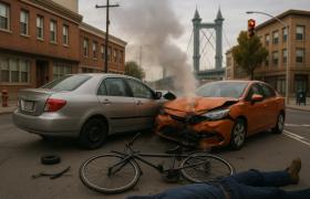 A car hit me while I was riding my bike. What should I do?
